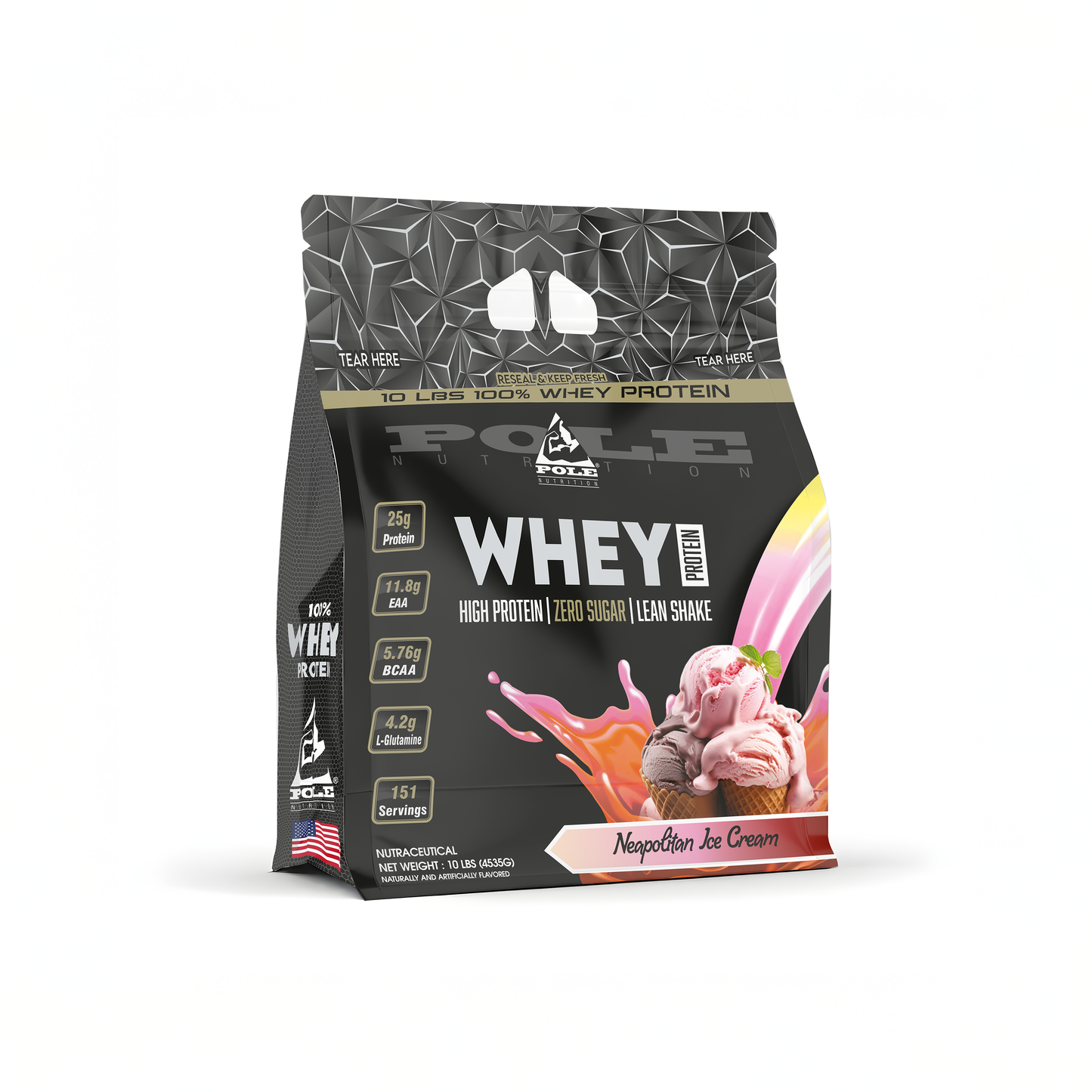 10 LBS POLE Nutrition 100% Whey Protein