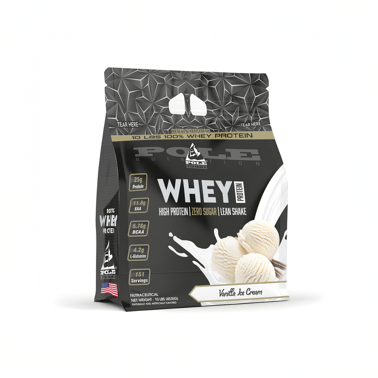 10 LBS POLE Nutrition 100% Whey Protein