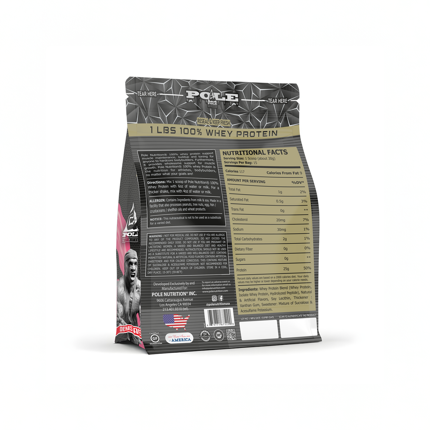 1 LBS POLE Nutrition 100% Whey Protein