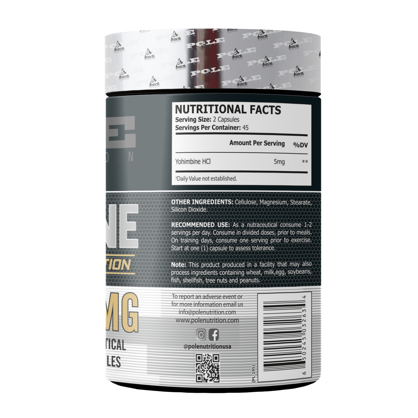 Yohimbine HCL, 90 Capsules