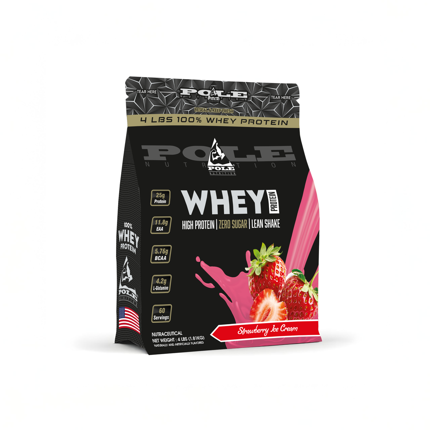 4 LBS POLE Nutrition 100% Whey Protein