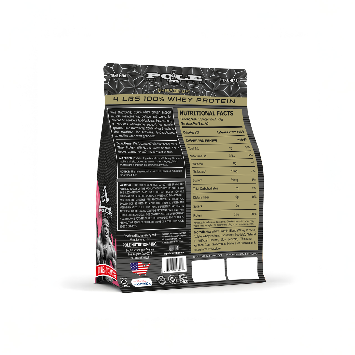 4 LBS POLE Nutrition 100% Whey Protein