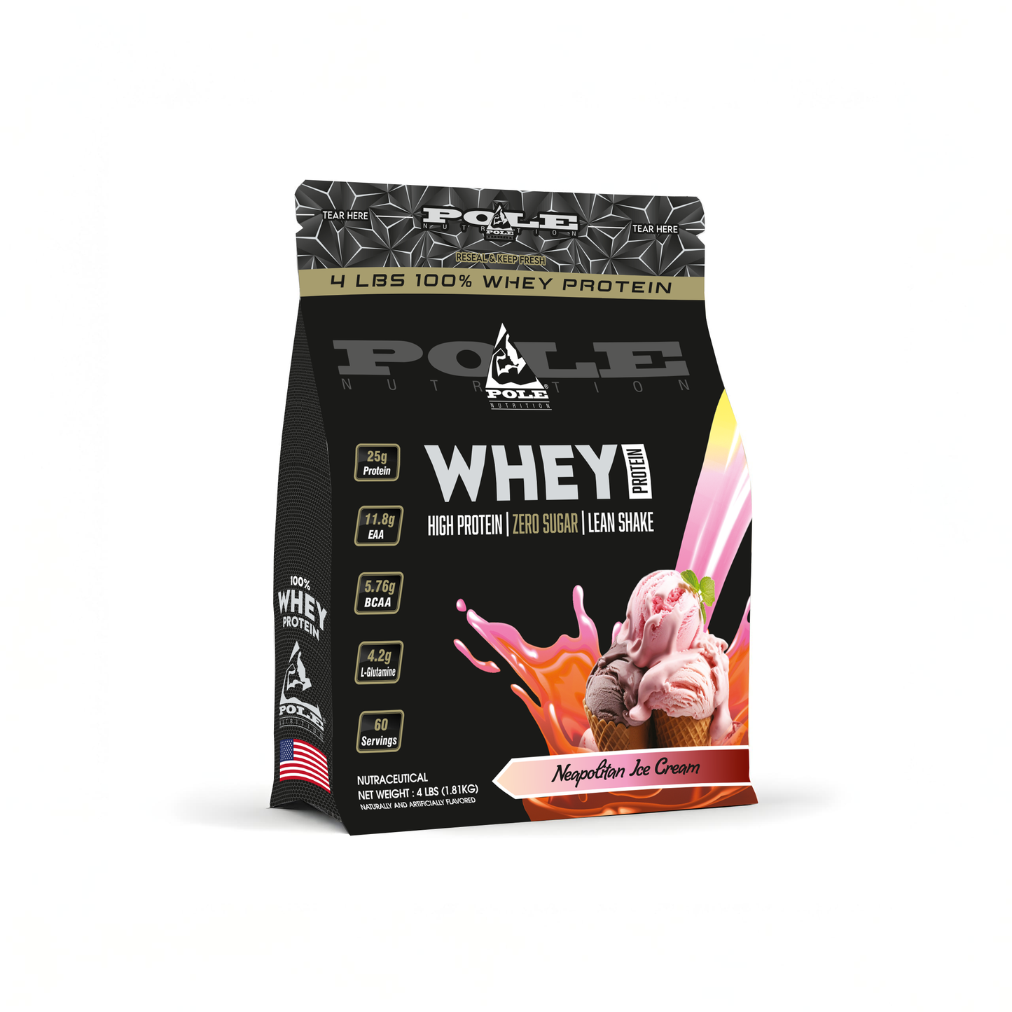 4 LBS POLE Nutrition 100% Whey Protein