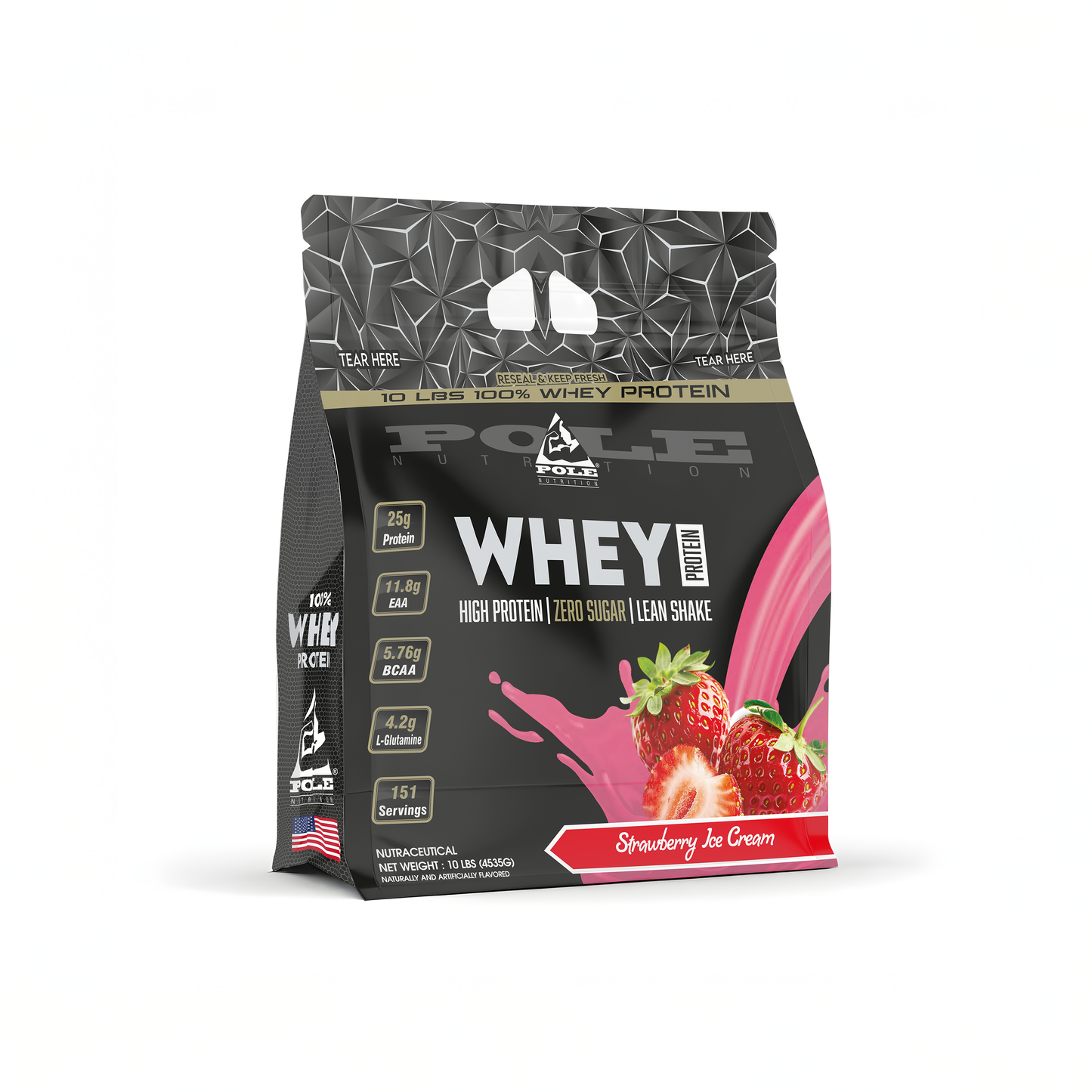 10 LBS POLE Nutrition 100% Whey Protein