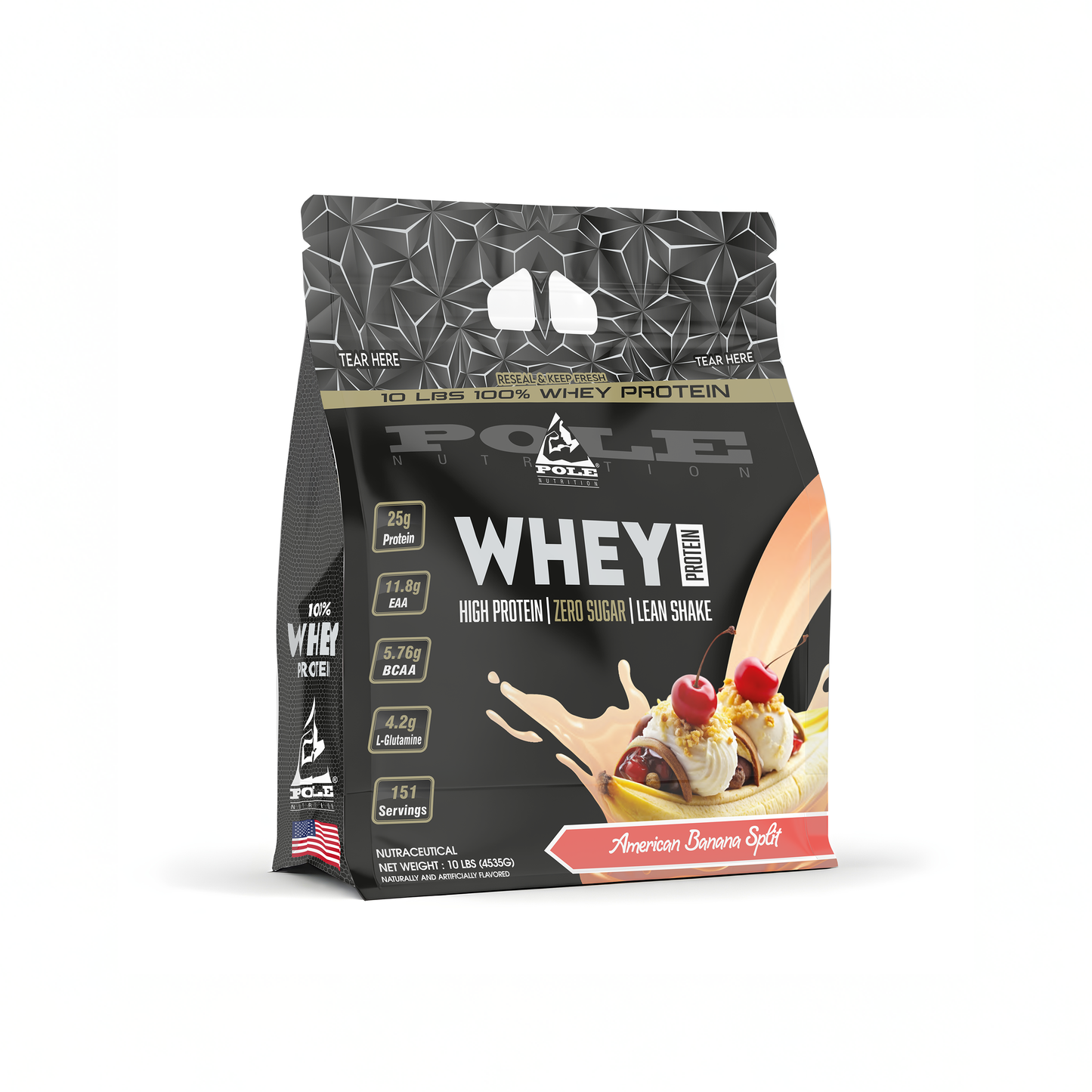 10 LBS POLE Nutrition 100% Whey Protein