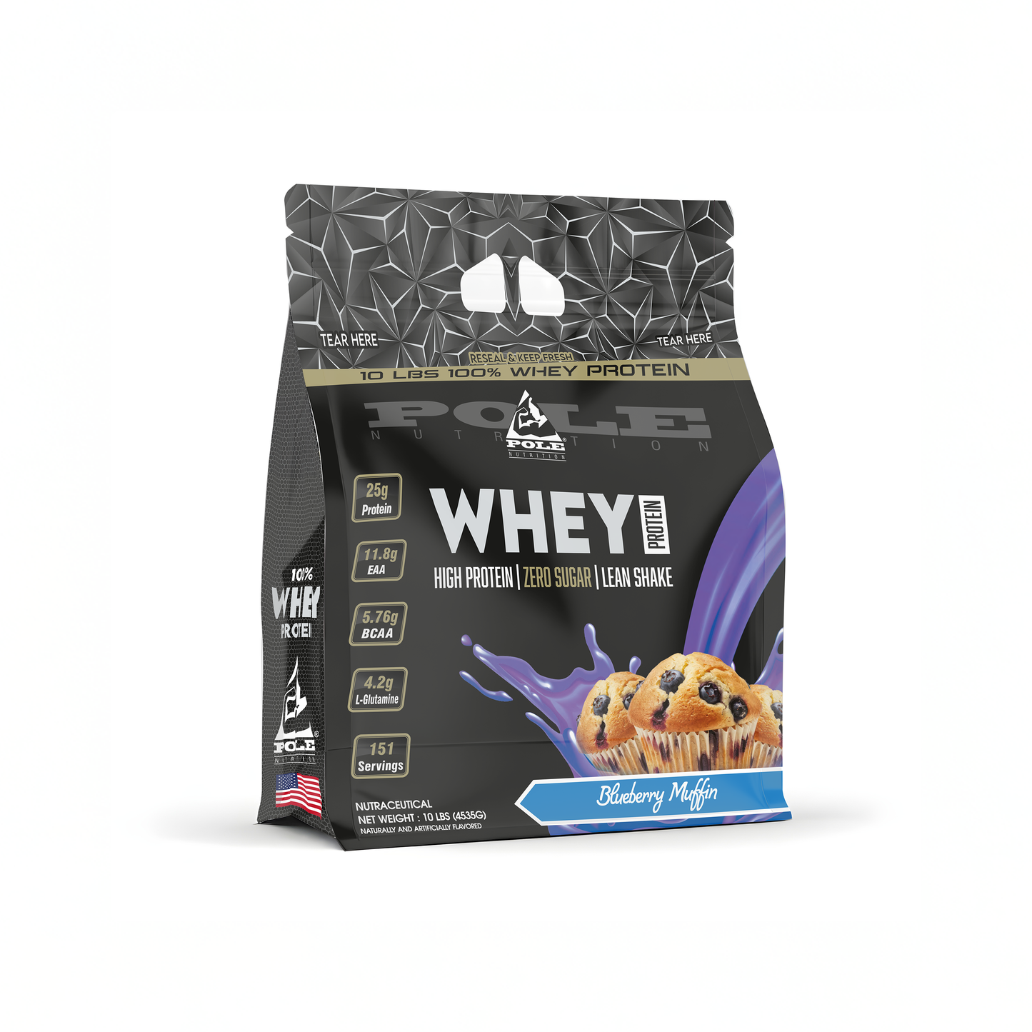 10 LBS POLE Nutrition 100% Whey Protein