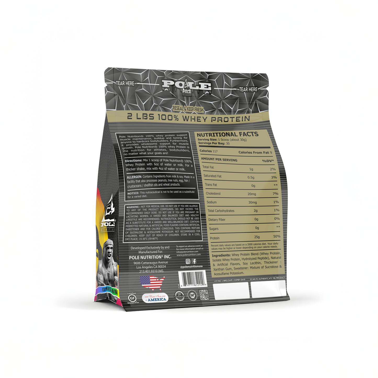 2 LBS POLE Nutrition 100% Whey Protein