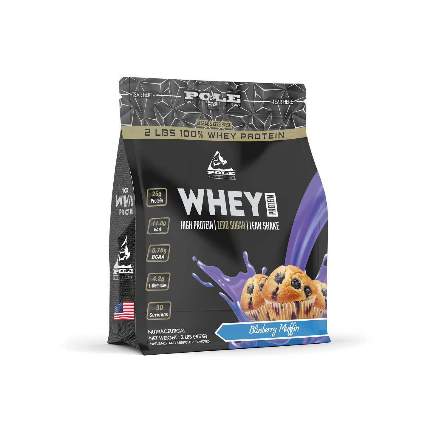 2 LBS POLE Nutrition 100% Whey Protein