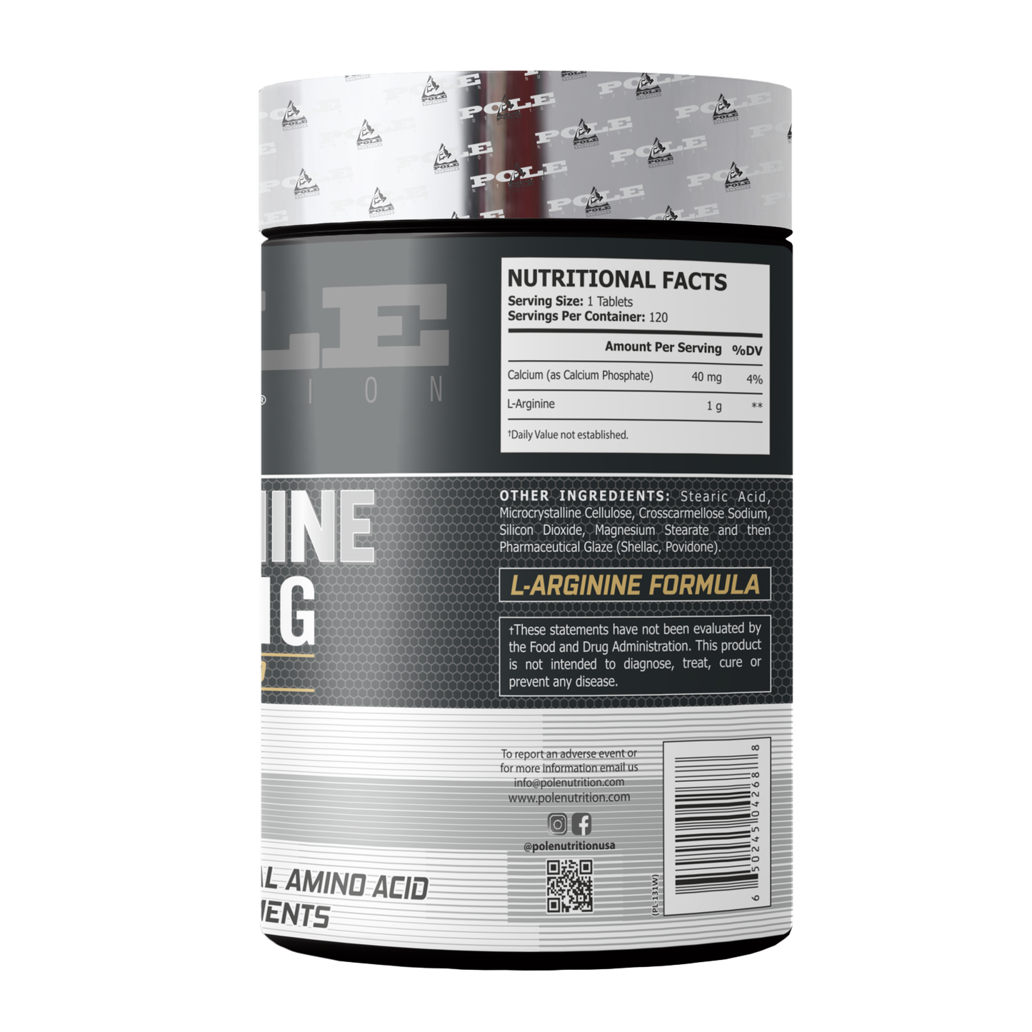 L-Arginine 1000mg, 120 Tablets