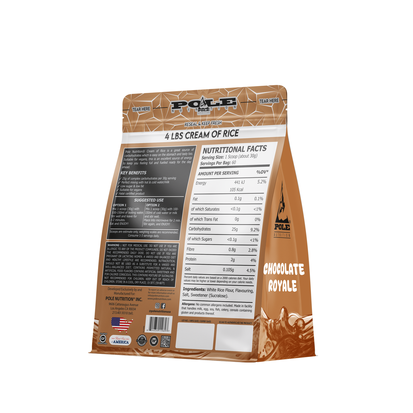 Pole Nutrition Cream of Rice Bag 4 LBS